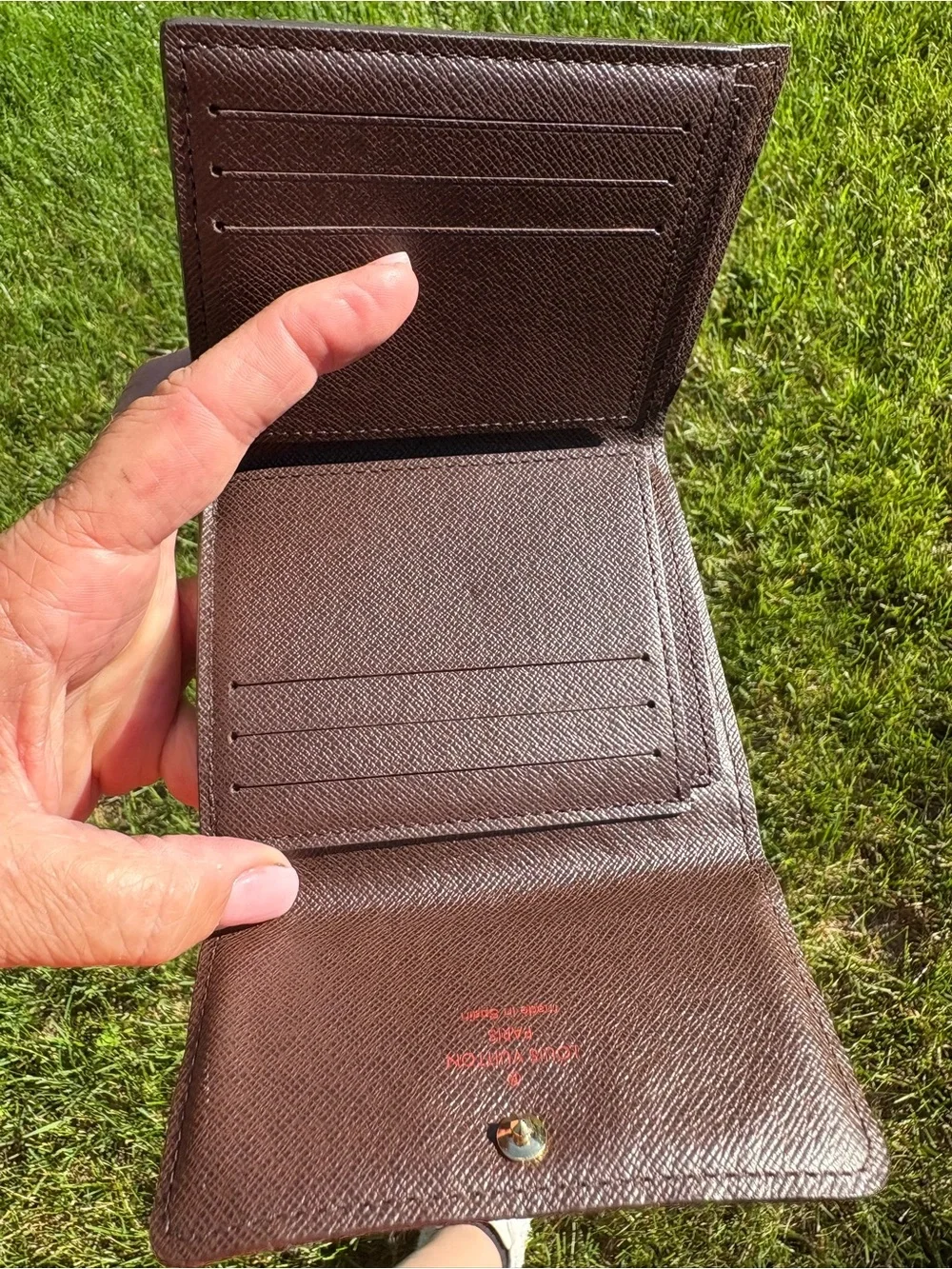 Louis Vuitton Damier Brown Wallet Trifold Numbered Gold Snap